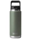 Rambler 26 Oz Straw Bottle Camp Green + Yeti
