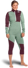 Ortovox + Fleece Light Zip Neck W Green Forest Blend - 3