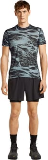 Icebreaker + M Merino Blend 125 Cool-Lite Speed SS Tee Mton AOP Flint Blue/Blk/Aop - 4