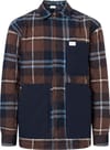 Checked Quilted Oversized Overshirt Brown Check + Knowledge Cotton Apparel