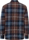 Knowledge Cotton Apparel + Checked Quilted Oversized Overshirt Brown Check