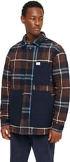 Knowledge Cotton Apparel + Checked Quilted Oversized Overshirt Brown Check - 3