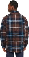 Knowledge Cotton Apparel + Checked Quilted Oversized Overshirt Brown Check - 4