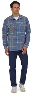 Patagonia + M's L/S Organic Cotton MW Fjord Flannel Shirt Brisk/Dolomite Blue - 4