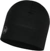 Midweight Merino Wool Hat Solid Black + Buff