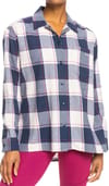 Move Your Shoulders J Woven Top Mood Indigo Plaid Party + Roxy