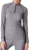 Damart + T-Shirt Comfort 5 Col Zippe Femme Gris Chine Moyen