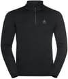 T-Shirt ML 1/2 ZIP Active T Black Melange + Odlo