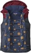 Patagonia + W's Bivy Hooded Vest Smolder Blue w/Chicory Red