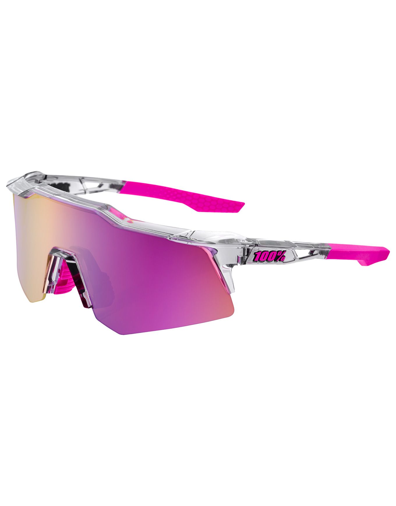 Speedcraft XS - Polished Translucent Grey - Purple Multilayer Mirror + 100 Percent