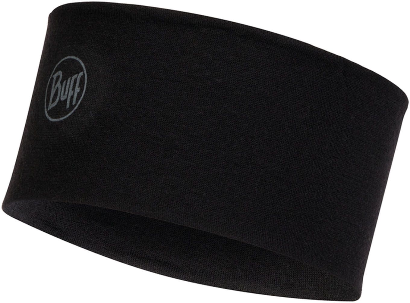 Buff 2L Midweight Merino Wool Headband Solid Black Casquettes et