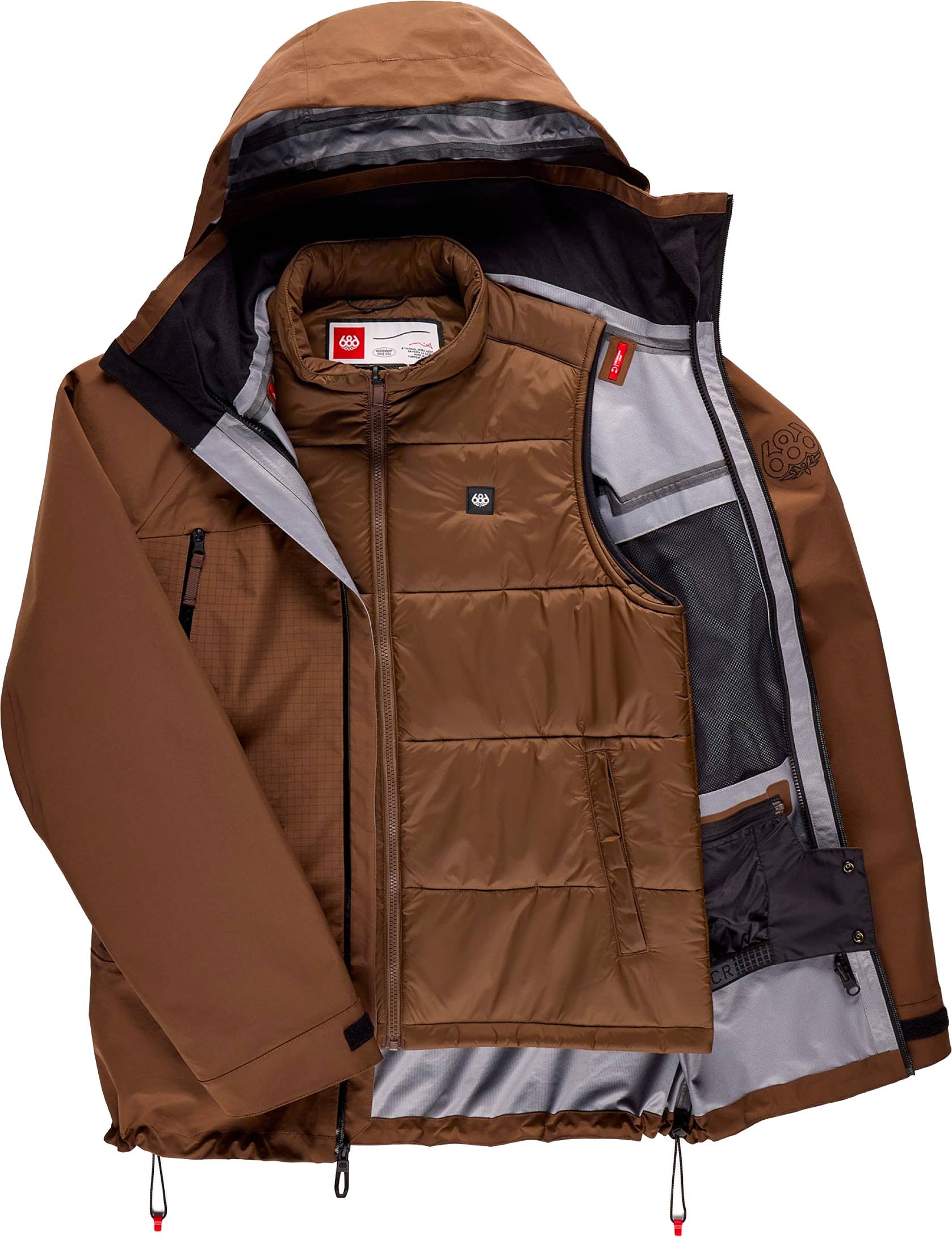 M Smarty 3In1 Rodeo 3L Jacket Dark Earth + 686