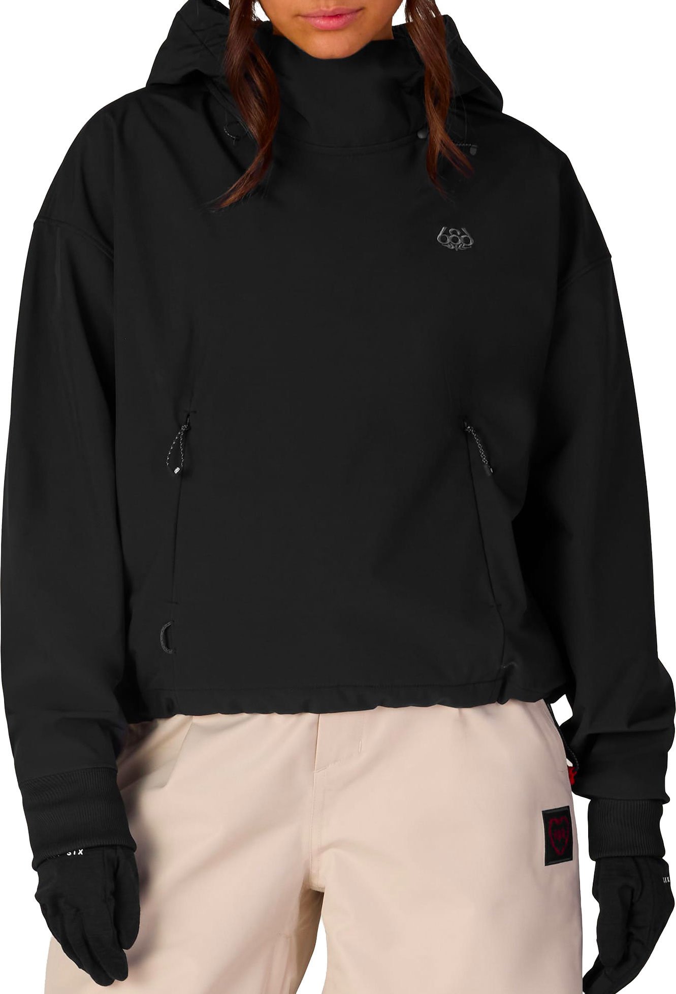 W Waterproof Team Crop Hoody Black + 686
