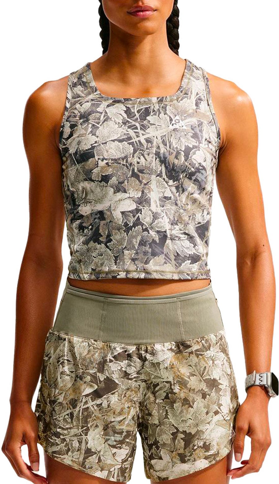 W Nike ACG Df Crop Tank Aop Sequoia Summit White + Nike ACG