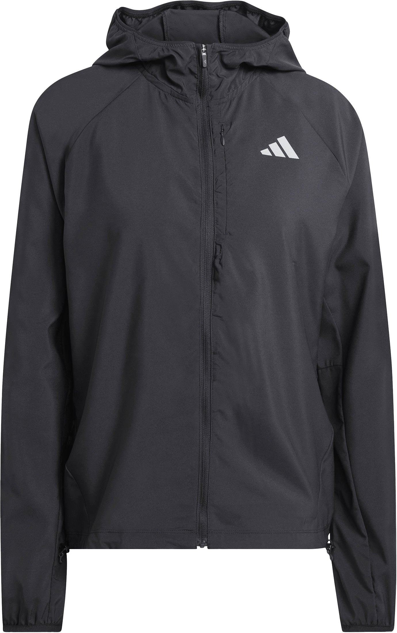 Run Essentials Jkt W Black + adidas