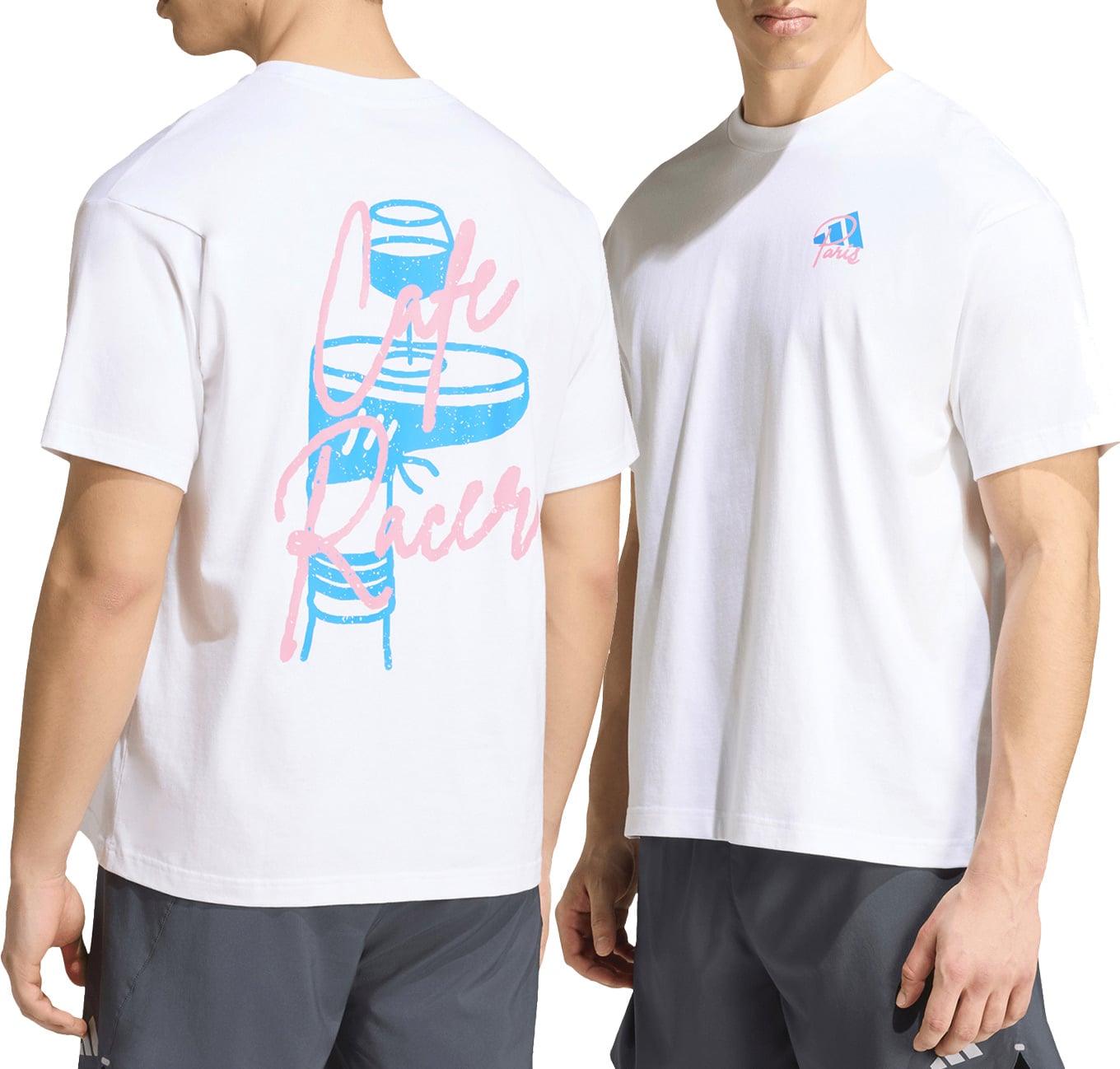 Paris Graphic Tee White + adidas