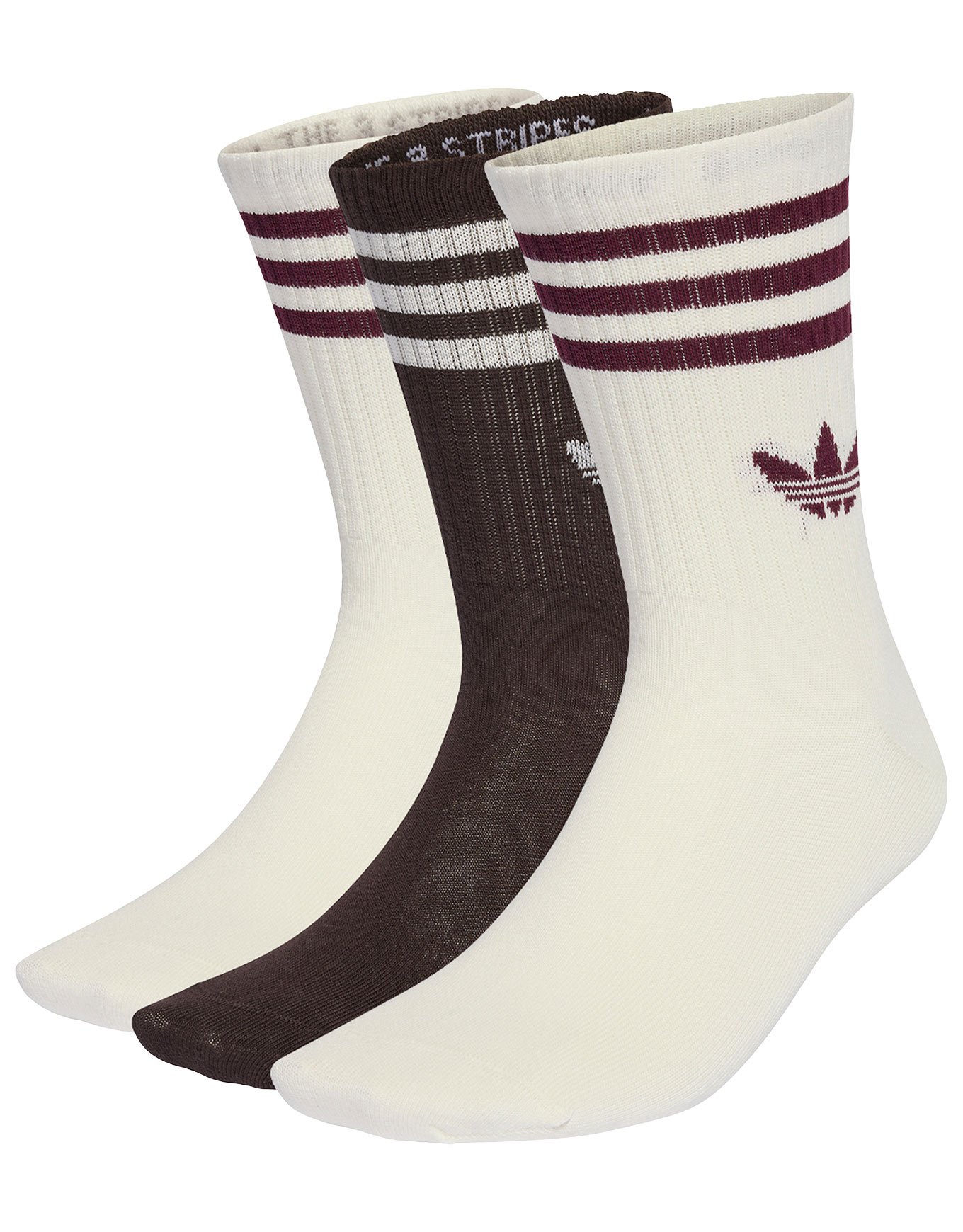3S Crew Socks 3P Off White/Aurora Coffee/Off White + adidas Originals