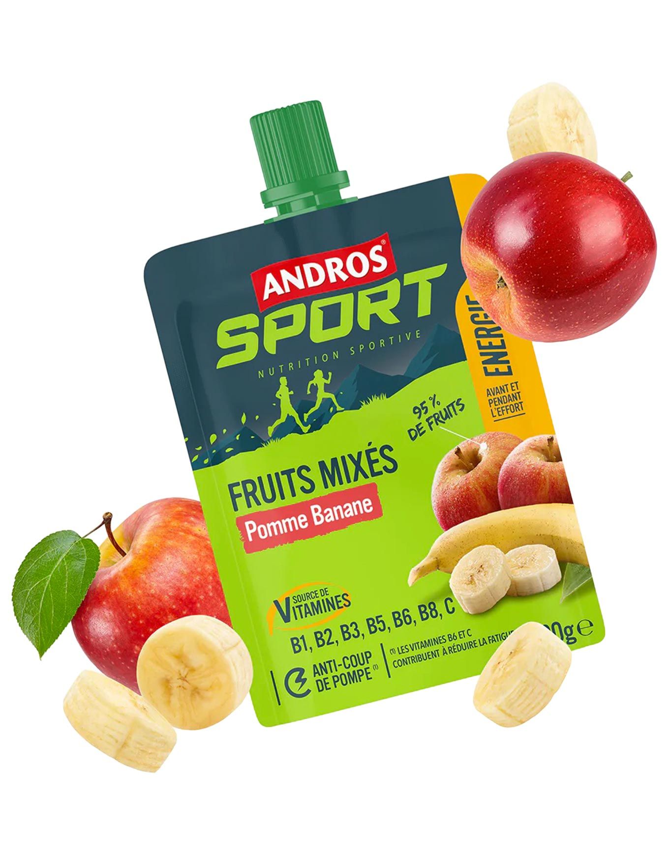 Gourde Fruits Mixés Pomme Banane + Andros Sport