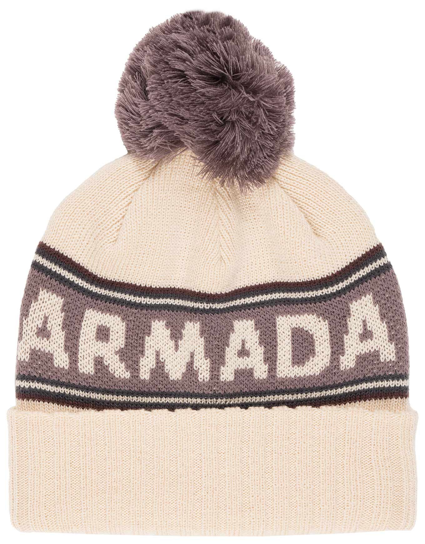 Jacquard Knit Pom Beanie Natural + Armada