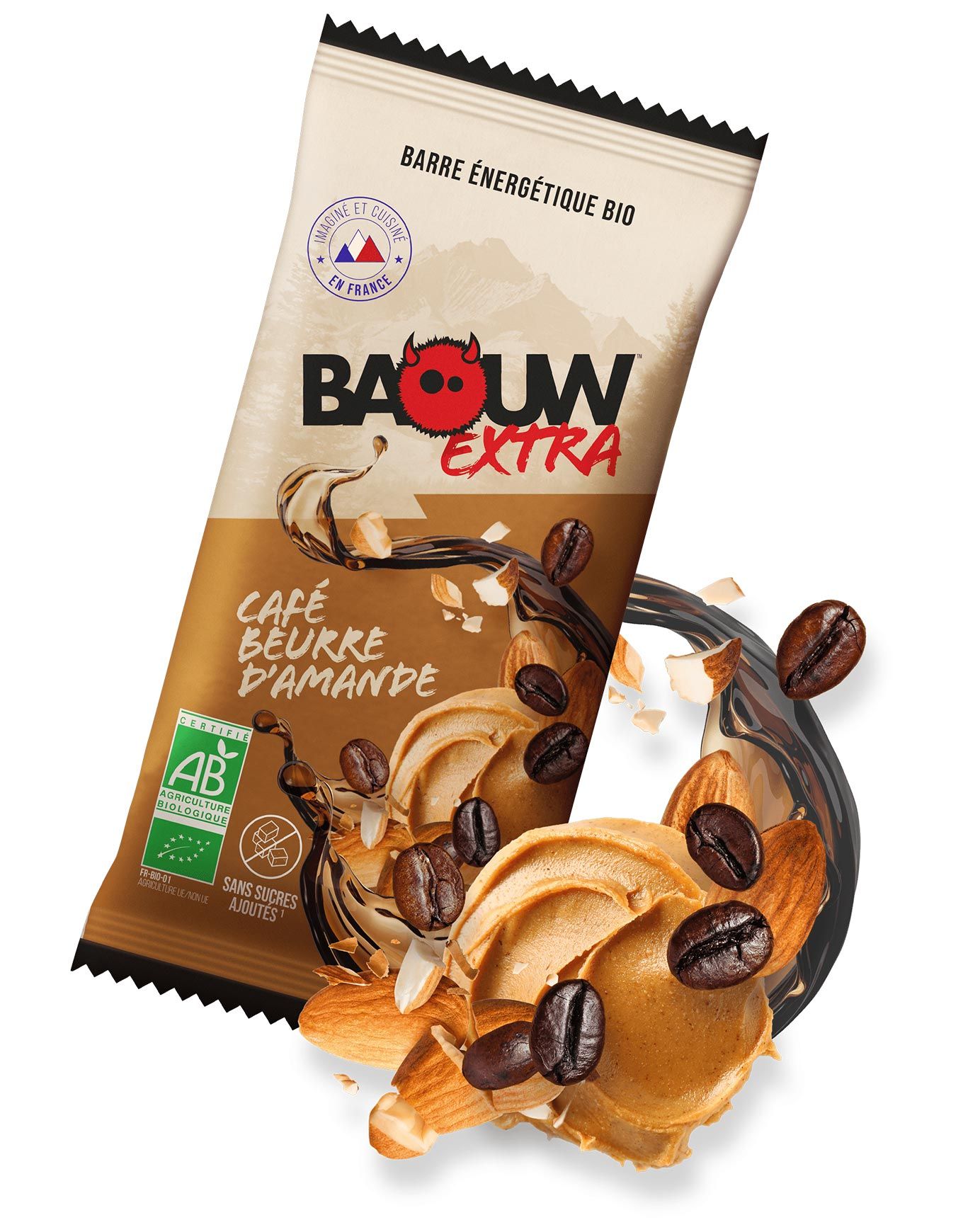 Barre énergétique bio Extra Café-Beurre d'Amande 50g + Baouw