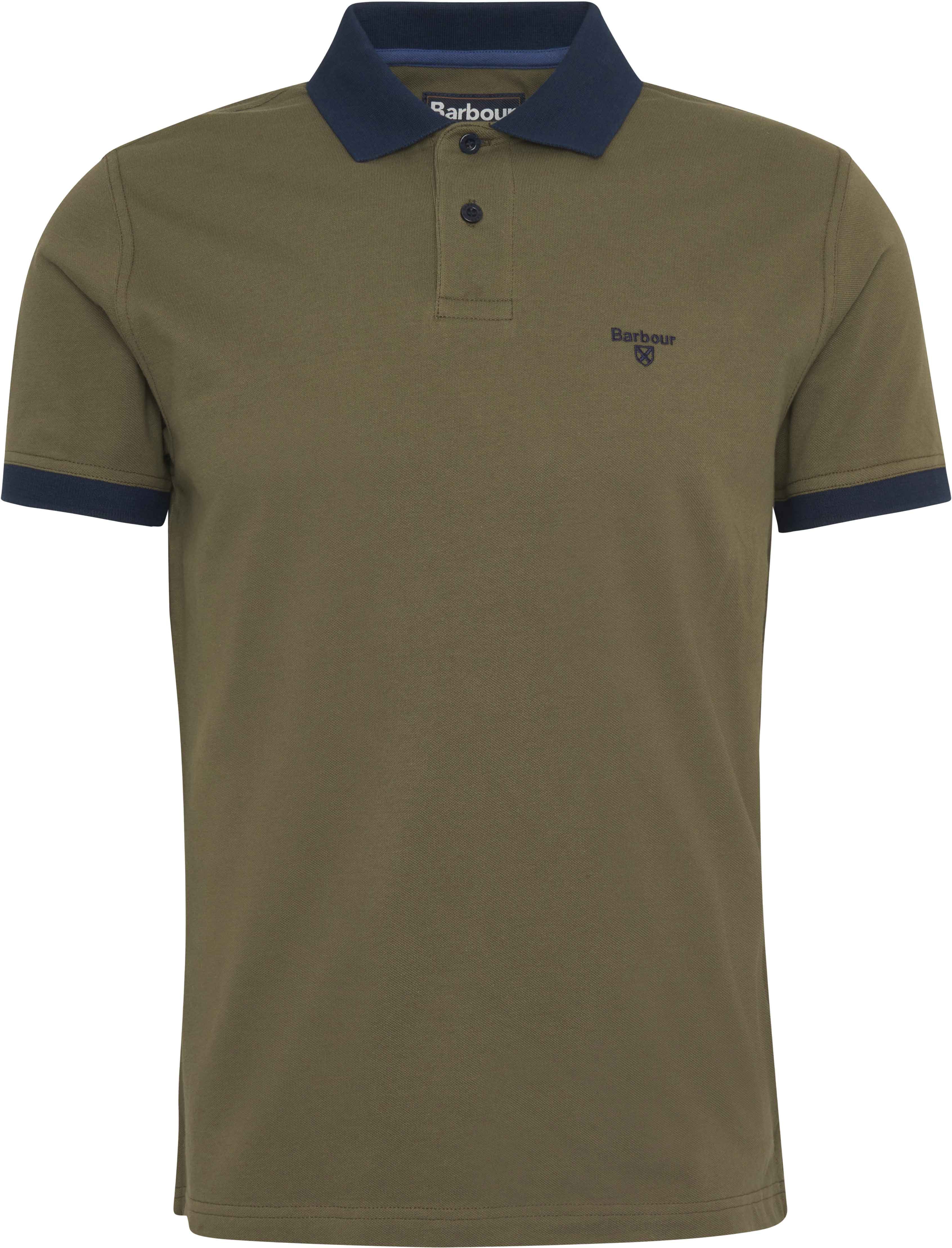 Lynmouth Tipped Tailored Fit Polo Shirt Uniform Green + Barbour