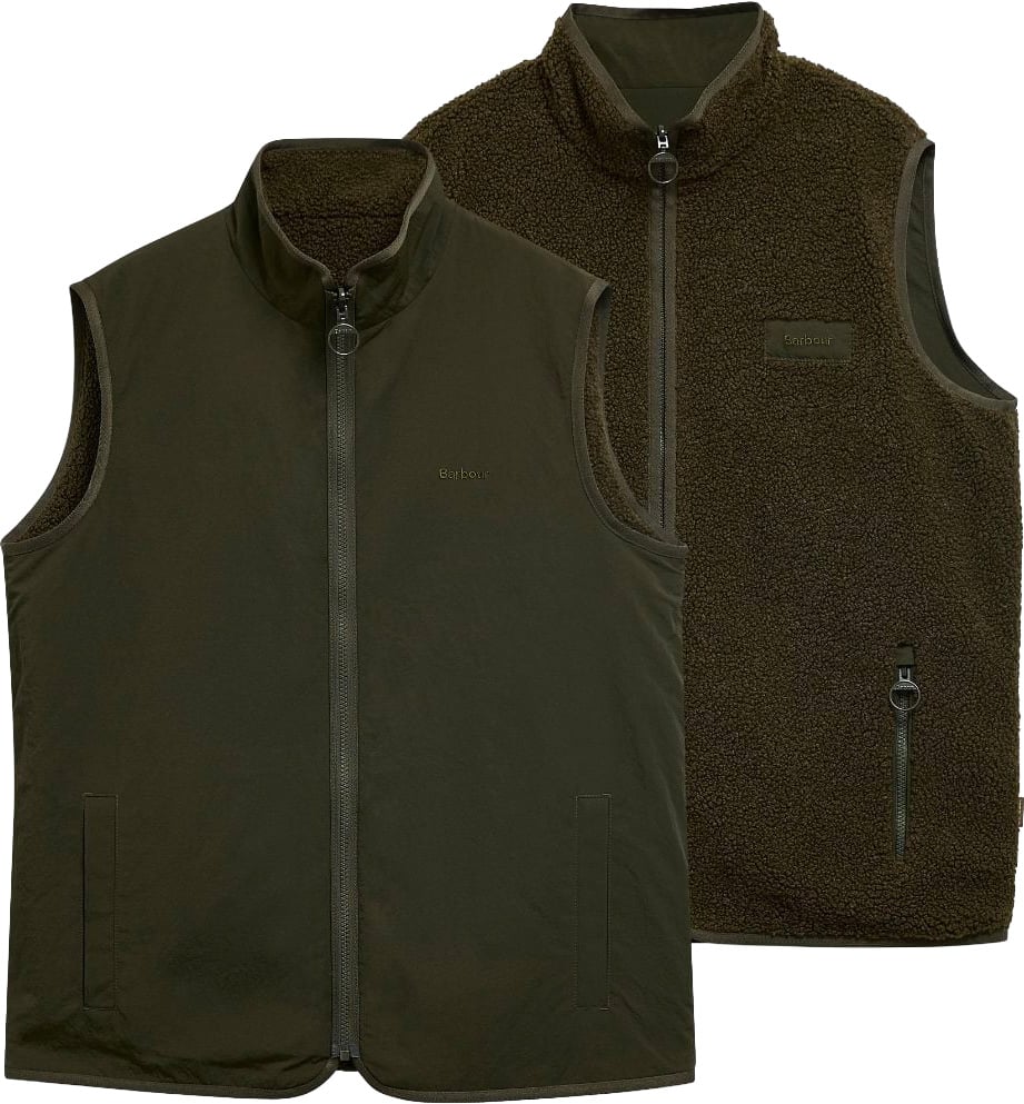 Reversible Fleece Gilet Sage + Barbour