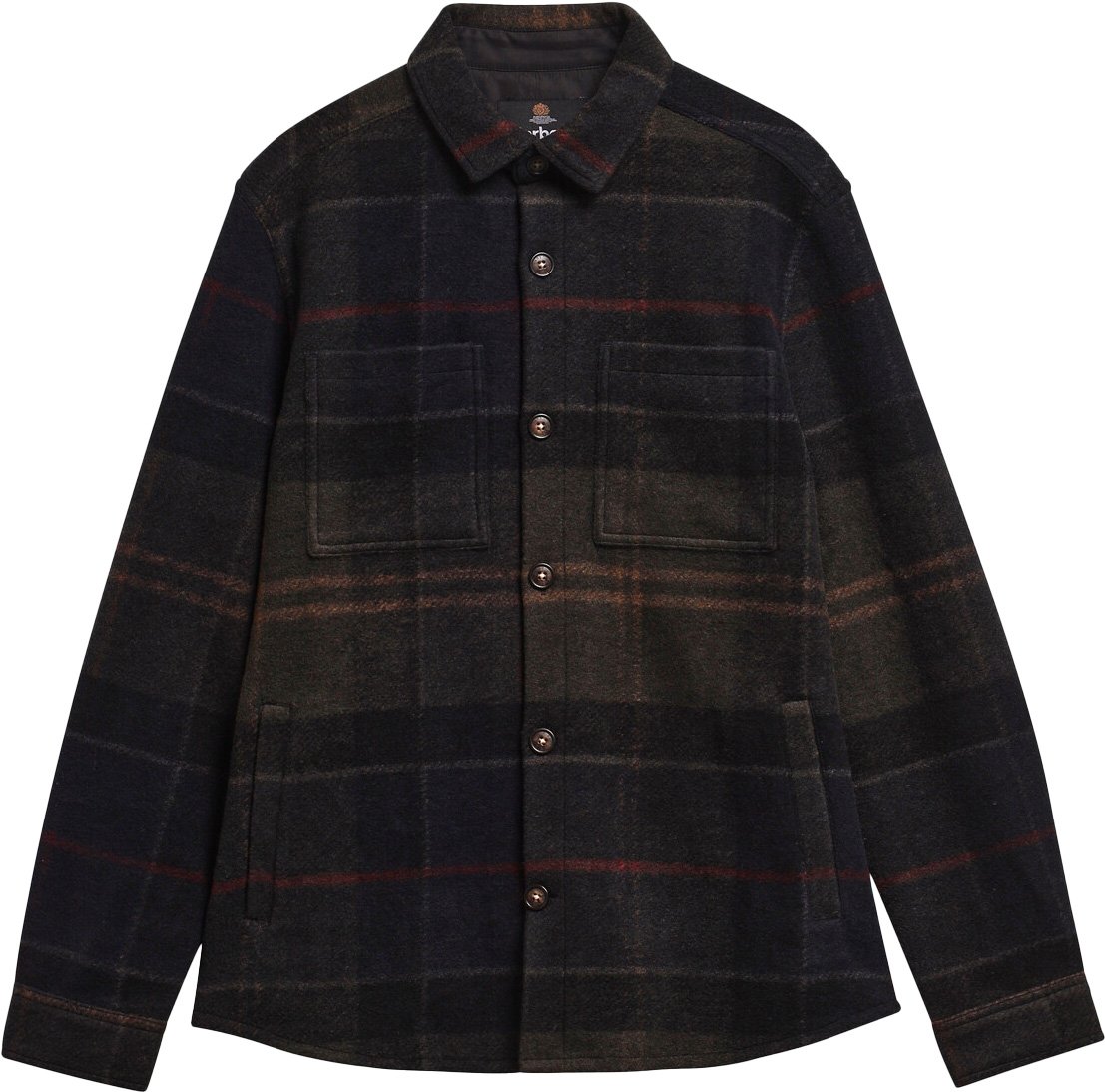 Woodlane Brushed Check Overshirt Shadow Classic Tartan + Barbour