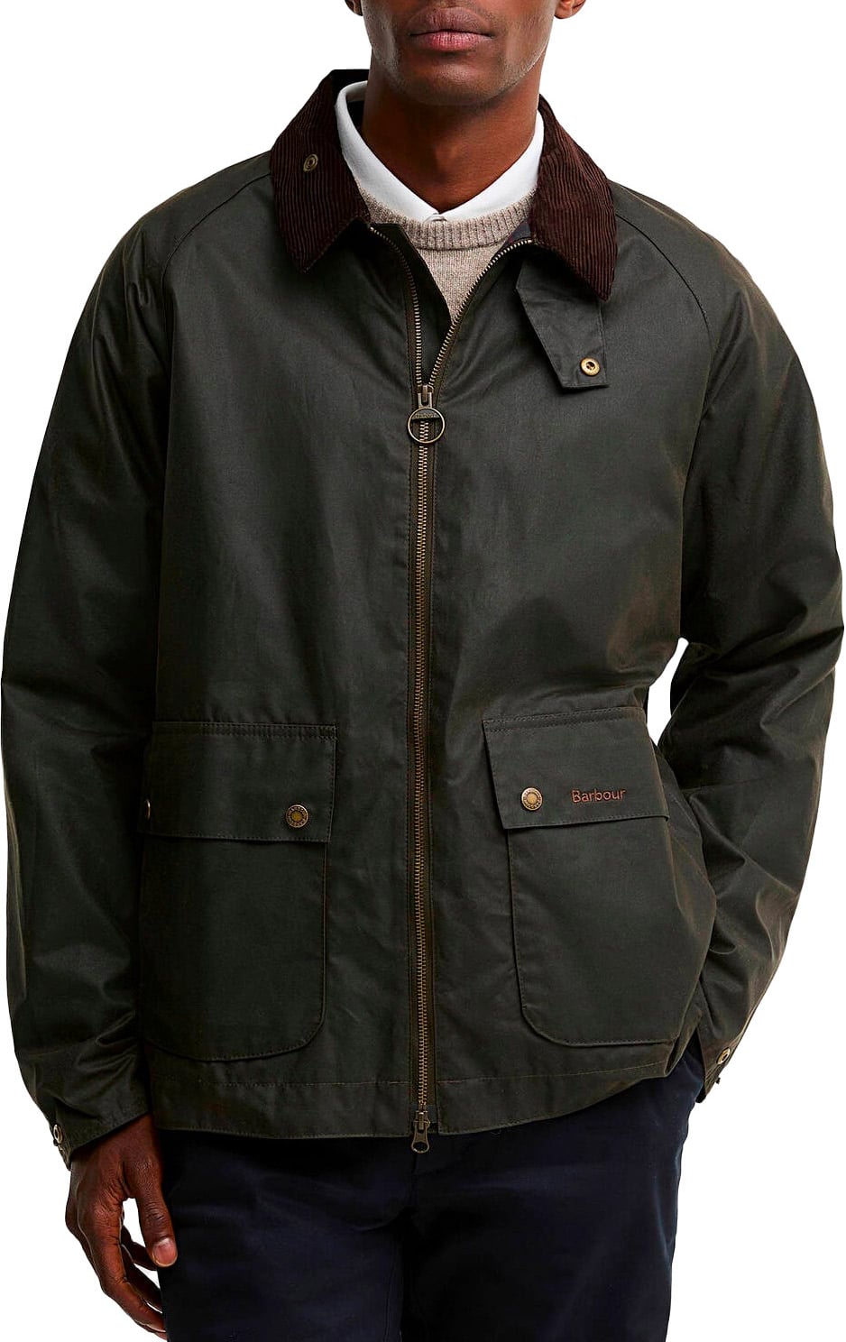 Short Bedale Wax Jacket Olive + Barbour