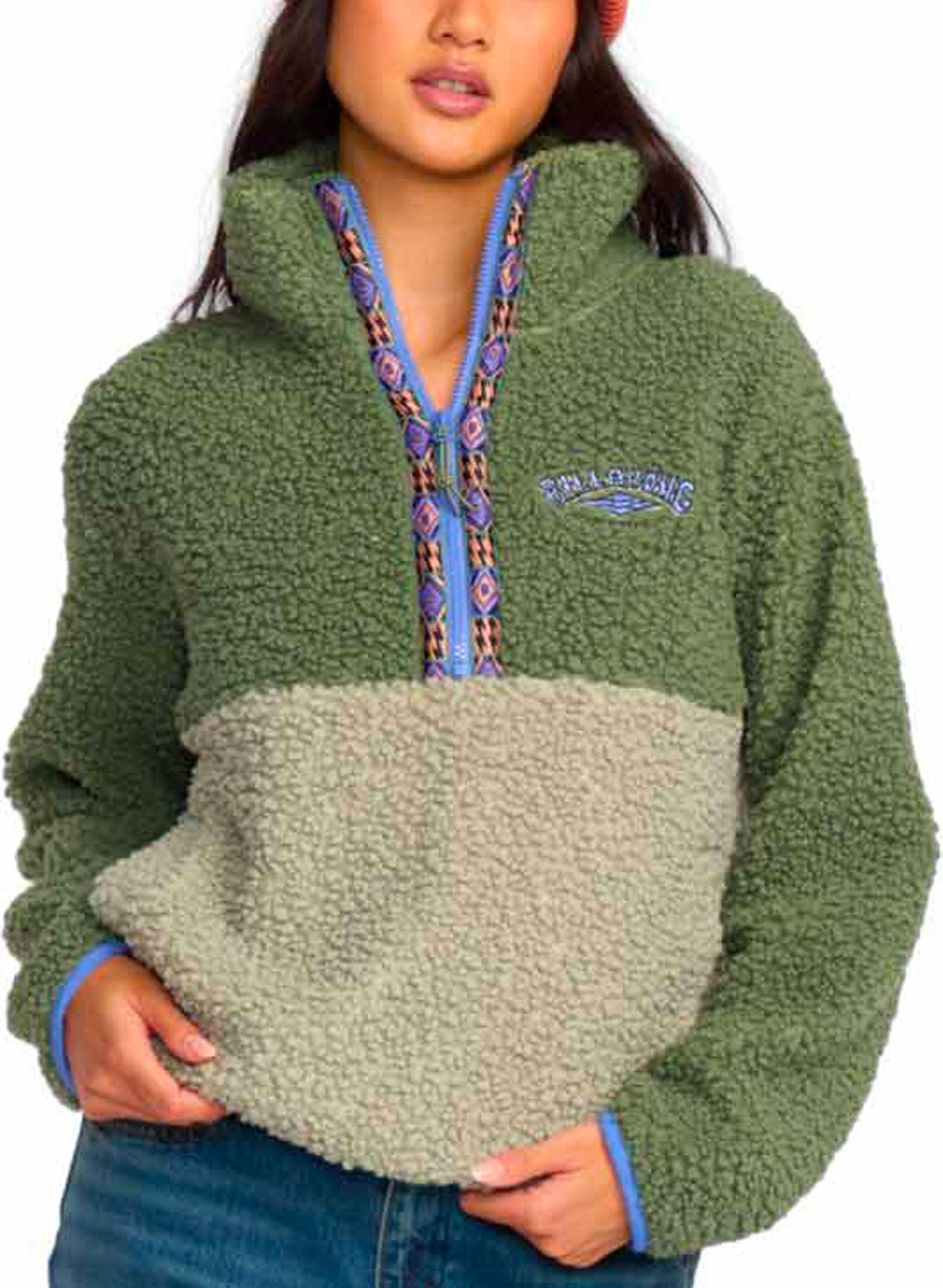 Horizon Mock Neck Half Zip Fleece W Treehugger + Billabong