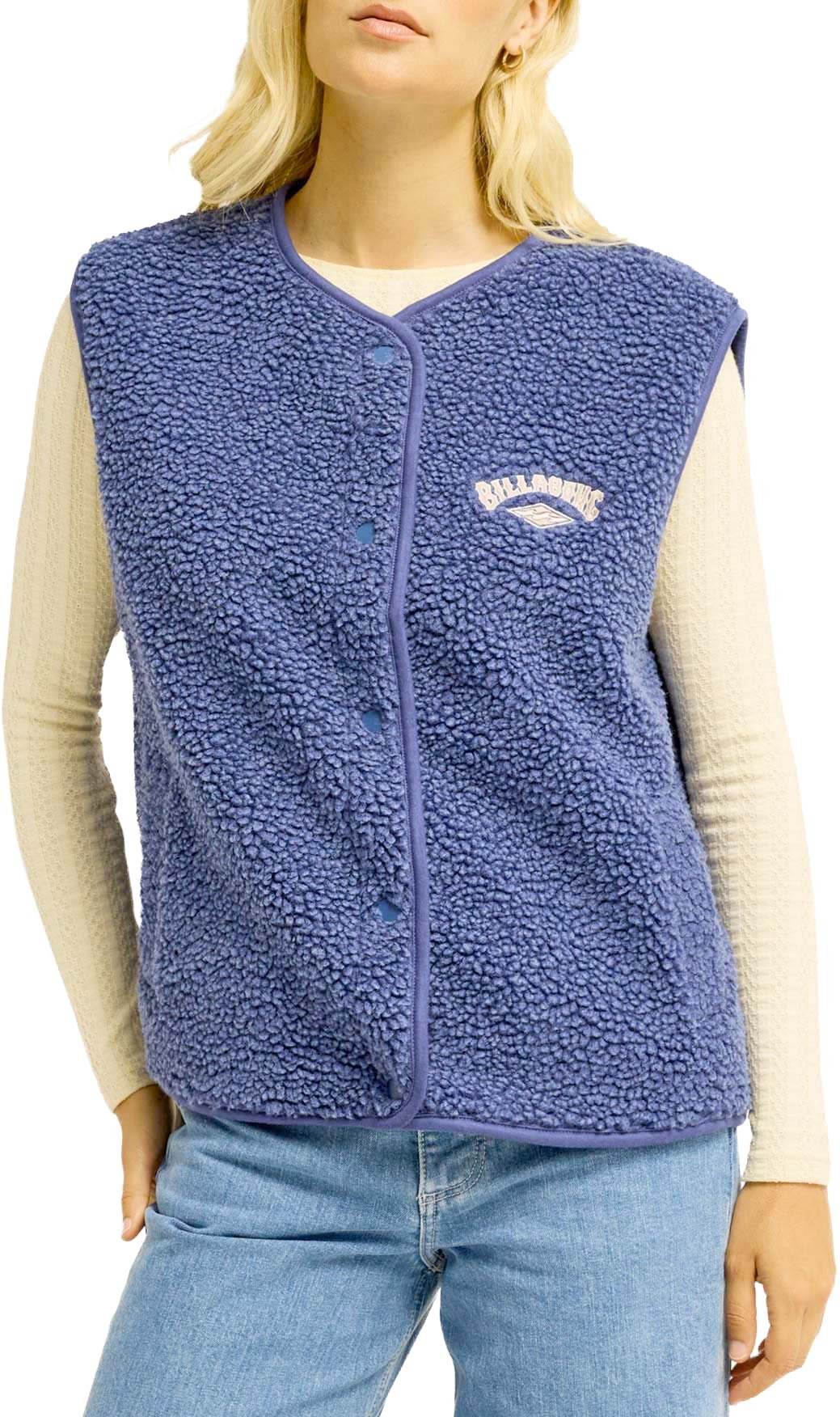 Be Happy Sherpa Vest True Navy + Billabong