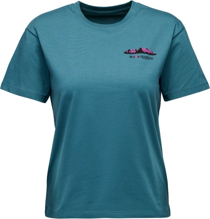 W Mountainscape SS Tee Creek Blue + Black Diamond
