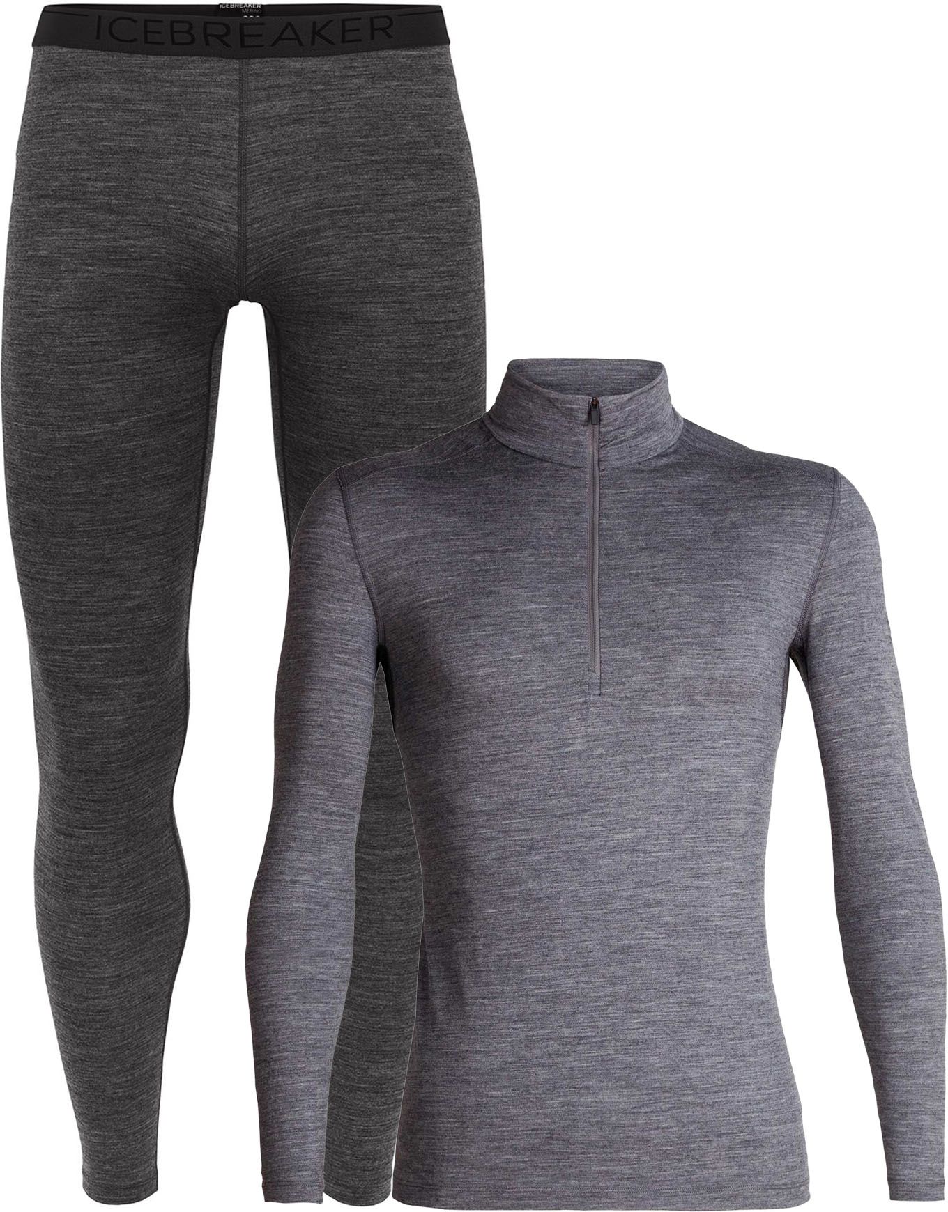 Pack M Merino 200 Oasis LS Half Zip Gritstone Heather + Icebreaker
