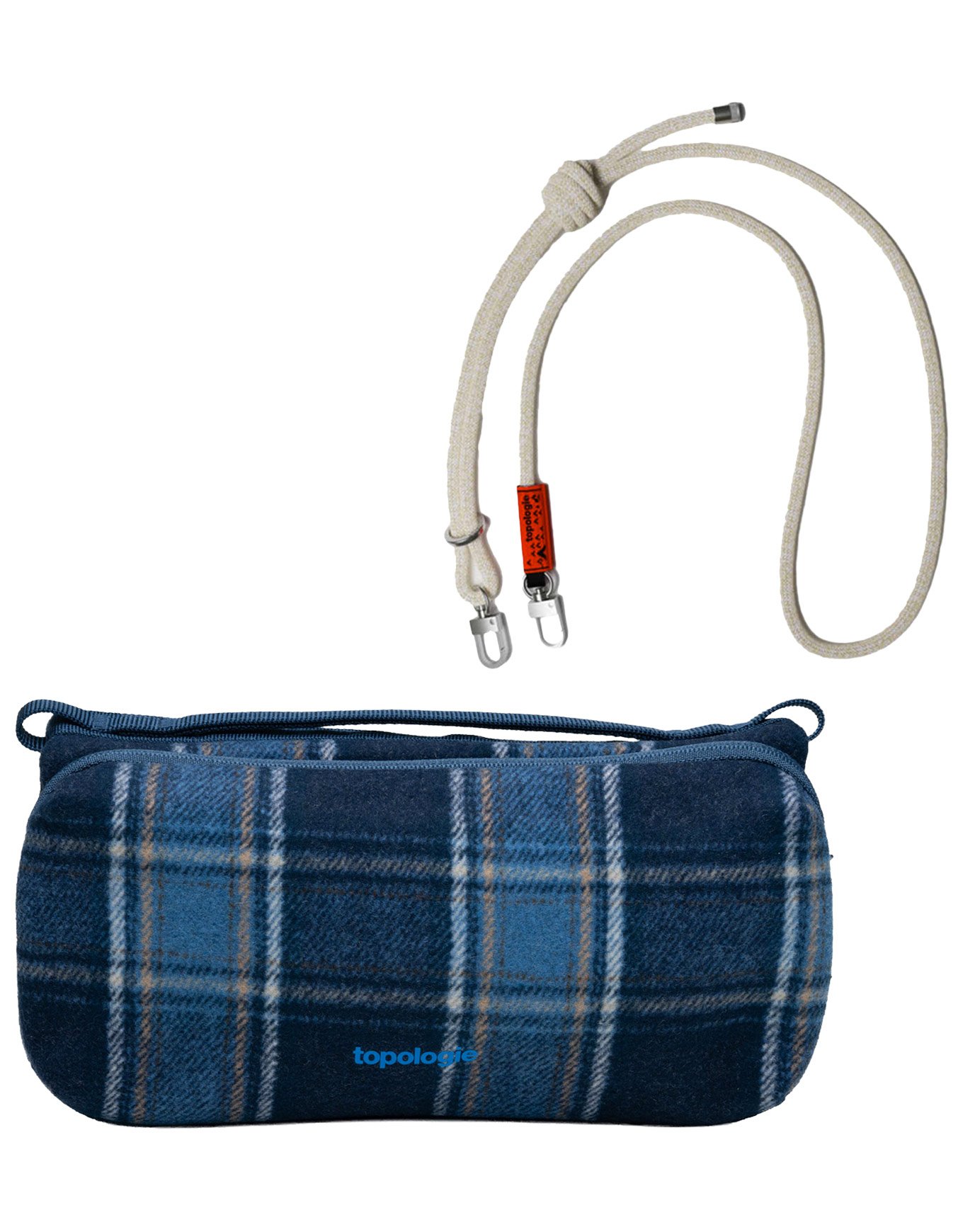 Pack Bottle Sacoche Medium Blue Check Check Wool + Topologie