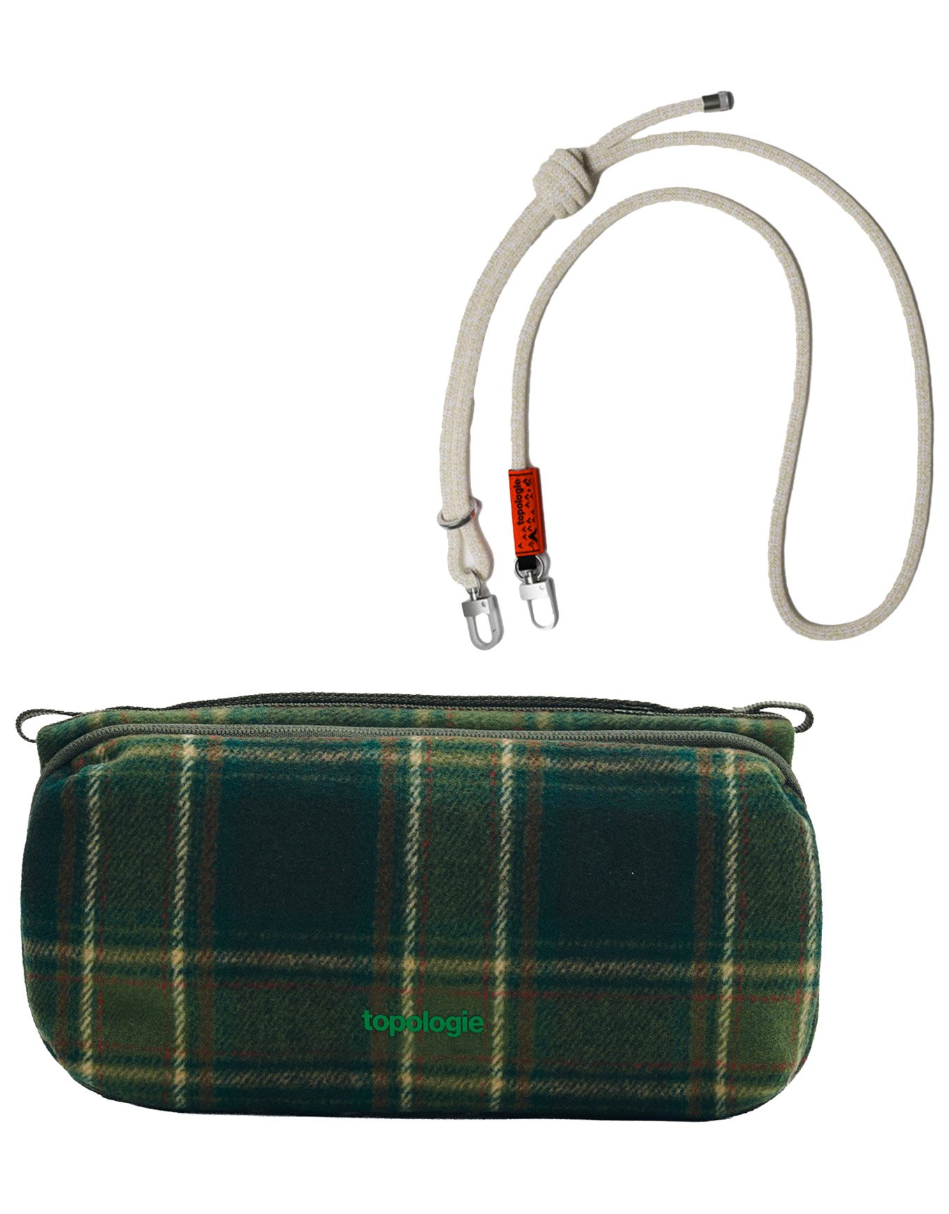 Pack Bottle Sacoche Medium Green Check Check Wool + Topologie