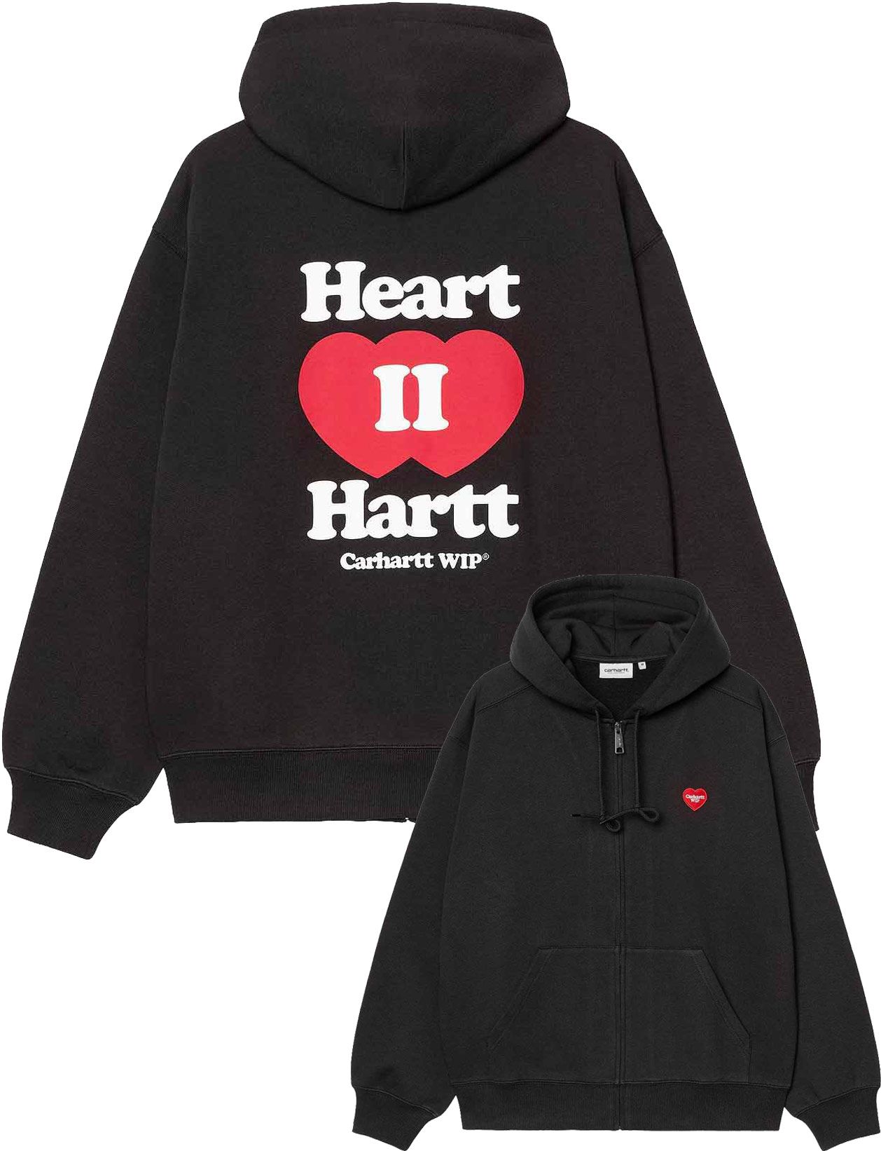 Hooded Heart II Hartt Sweat Jacket Black + Carhartt WIP