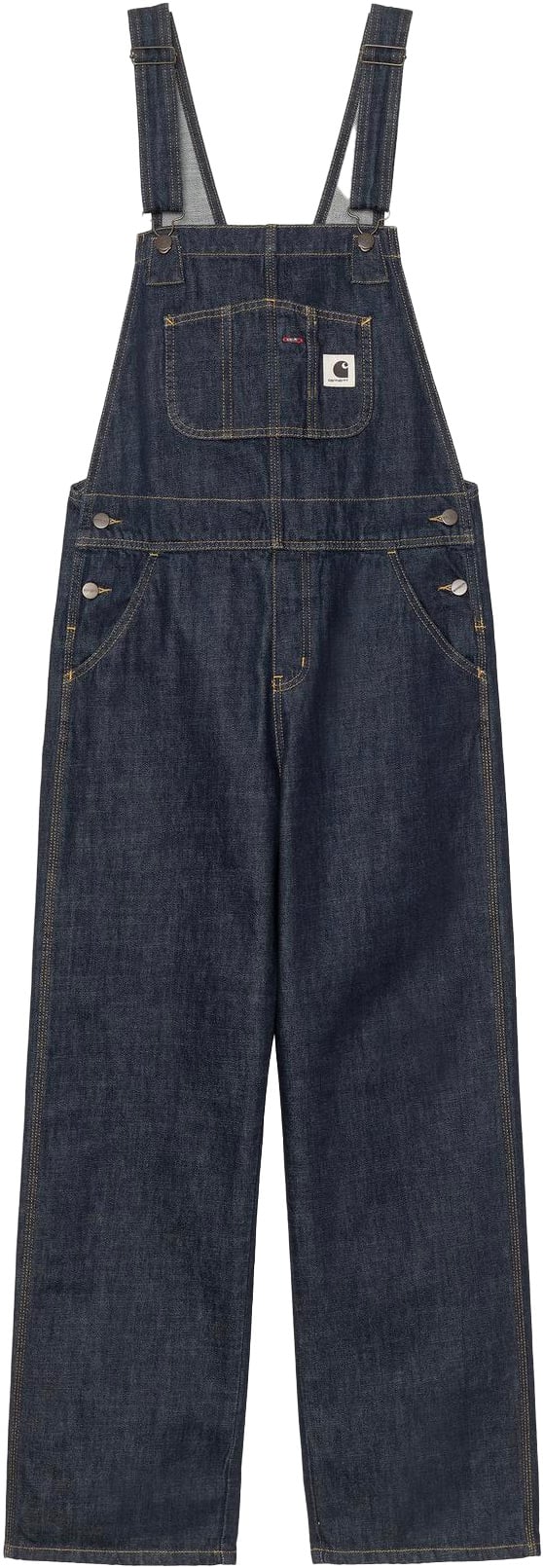 W' Bib Overall Straight Denim Blue Rinsed + Carhartt WIP