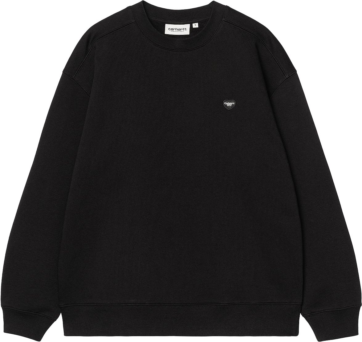 W' Small Heart Patch Sweat Black / Black + Carhartt WIP