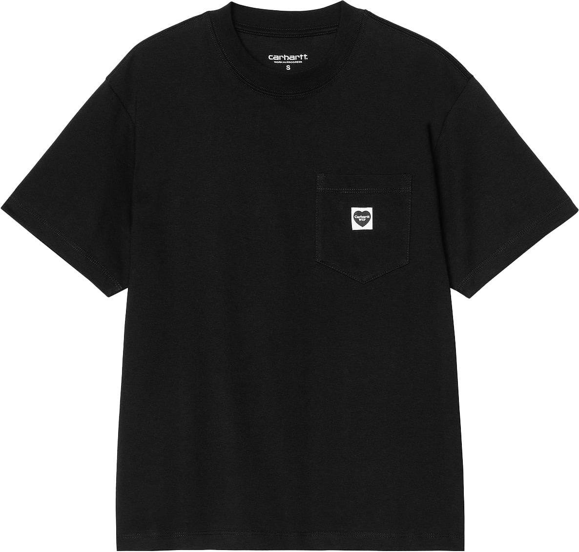 W' S/S Pocket Small Heart T-Shirt Black / Black + Carhartt WIP