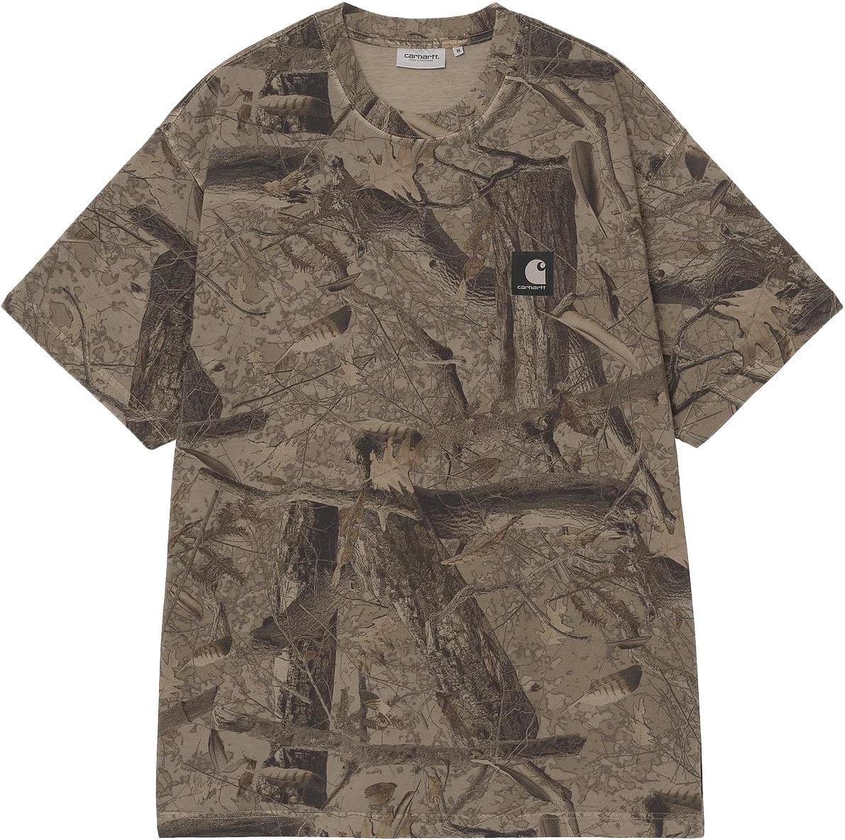 S/S Feather Tree T-Shirt Camo Feather Tree Khaki Shungite Garment Dyed + Carhartt WIP