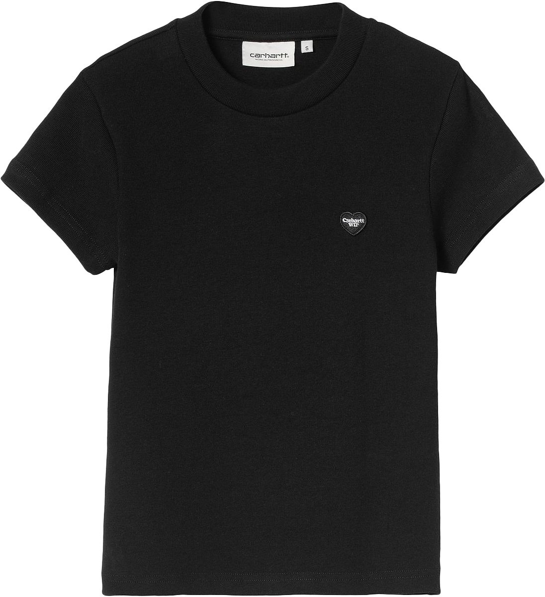 W' S/S Small Heart Patch T-Shirt Black / Black + Carhartt WIP