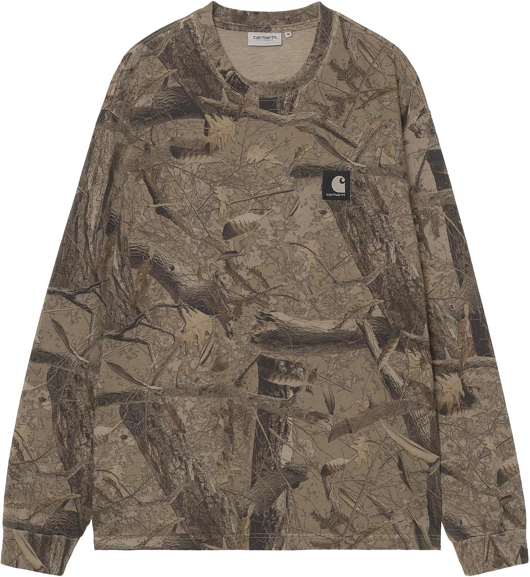 L/S Feather Tree T-Shirt Camo Feather Tree Khaki Shungite Garment Dyed + Carhartt WIP
