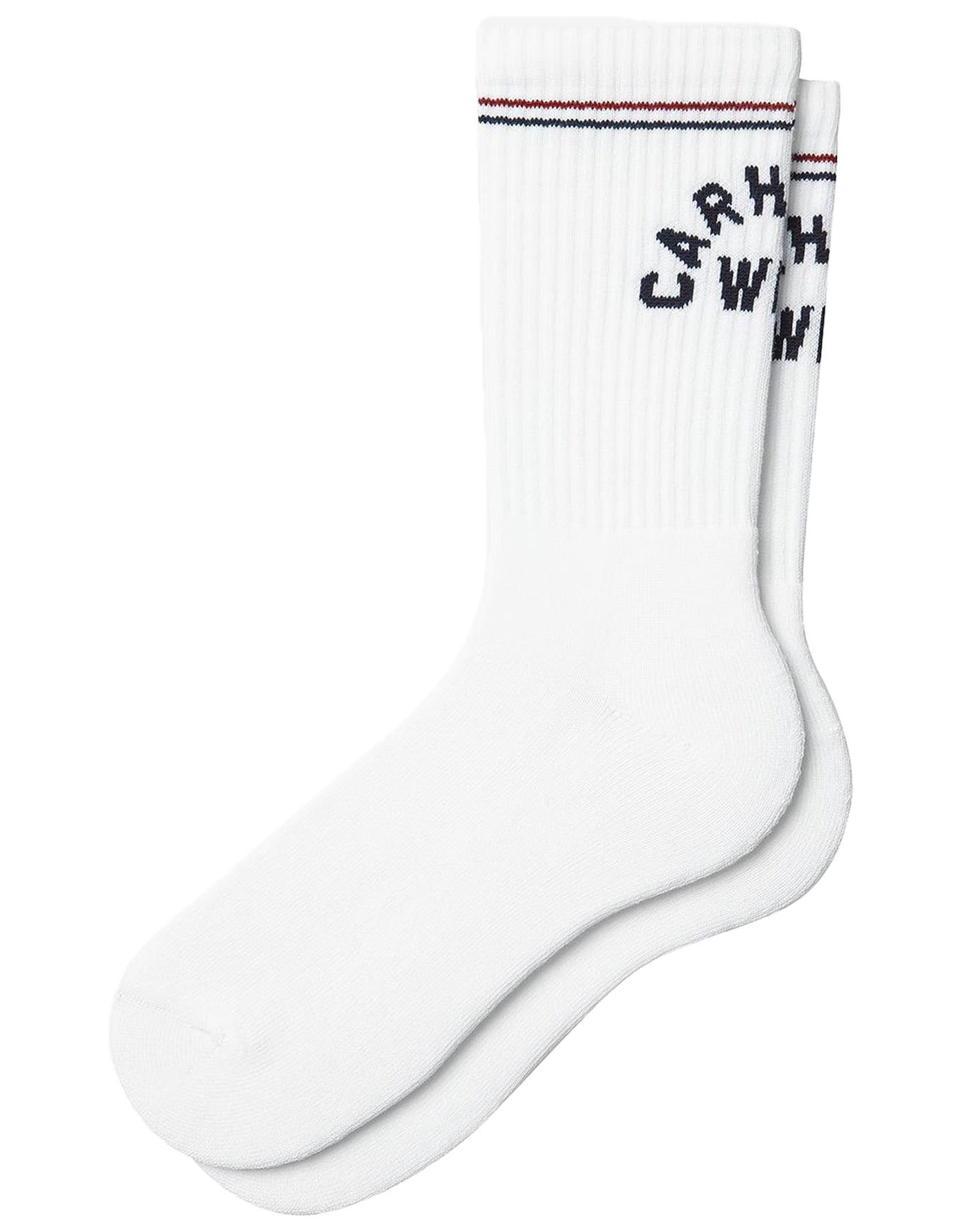 Arch Script Socks White Dark Navy + Carhartt WIP
