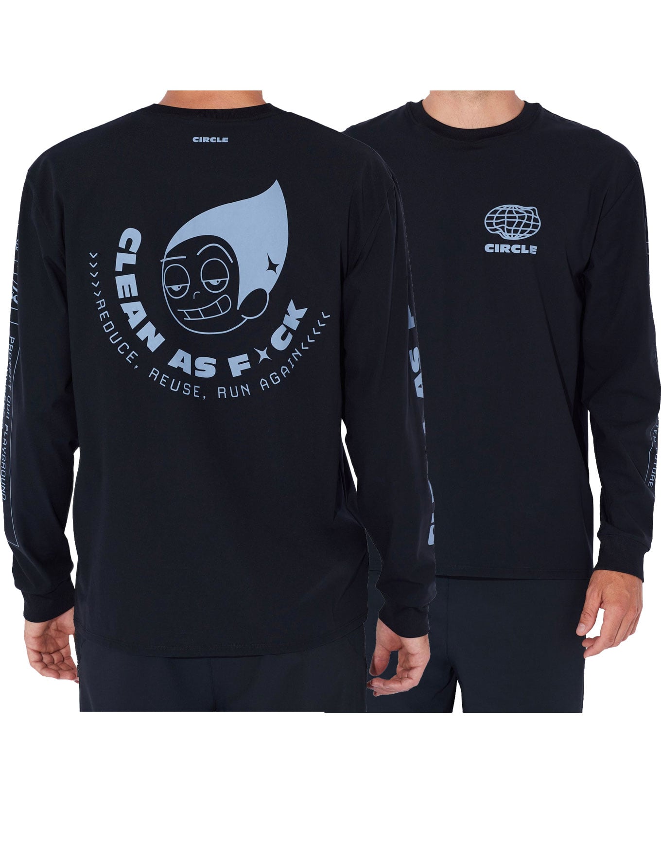 Feel Good CAF 2.0 Long Sleeves T-Shirt Black & Blue + Circle