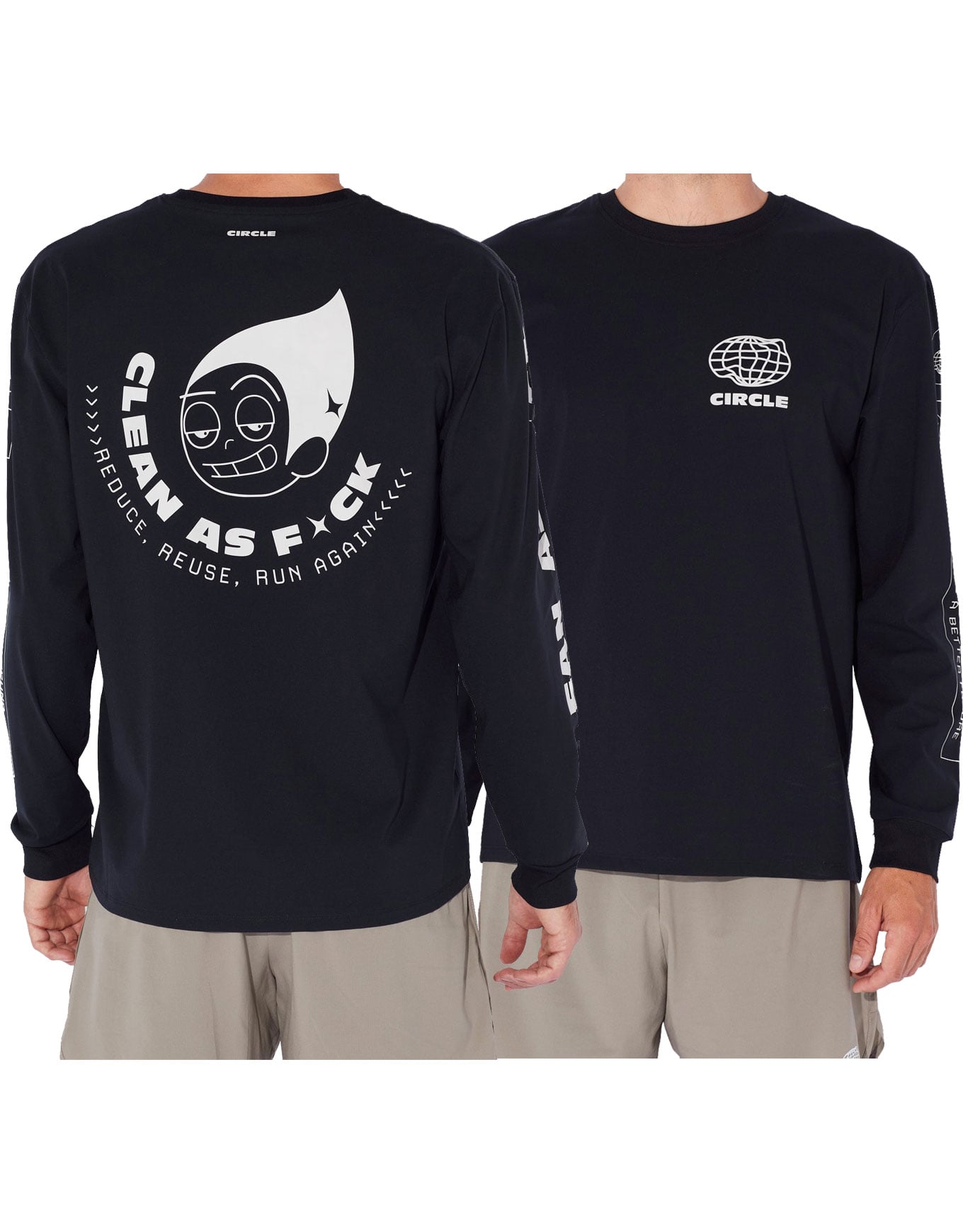 Feel Good CAF 2.0 Long Sleeves T-Shirt Black & Grey + Circle
