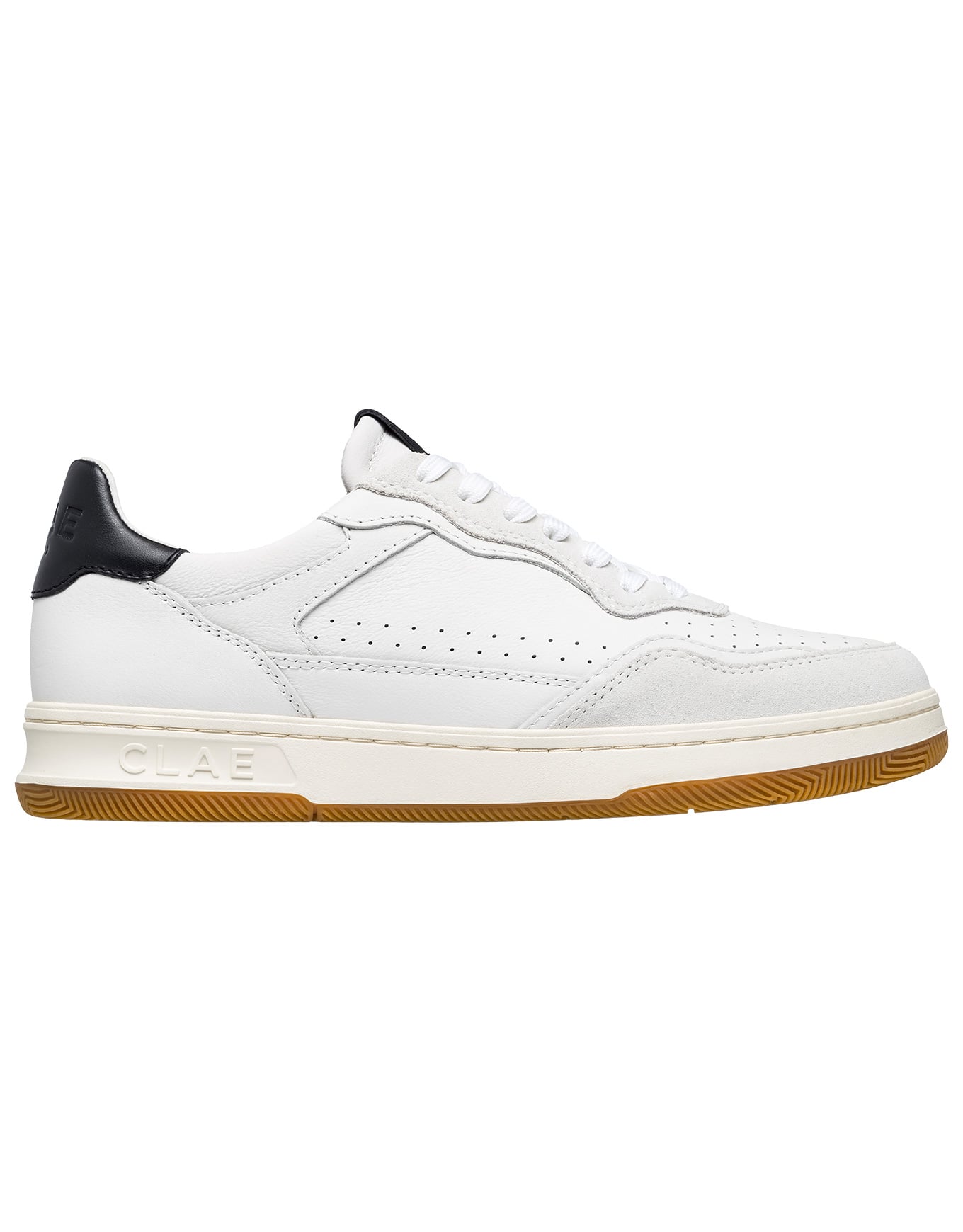 Haywood White Leather Black + Clae