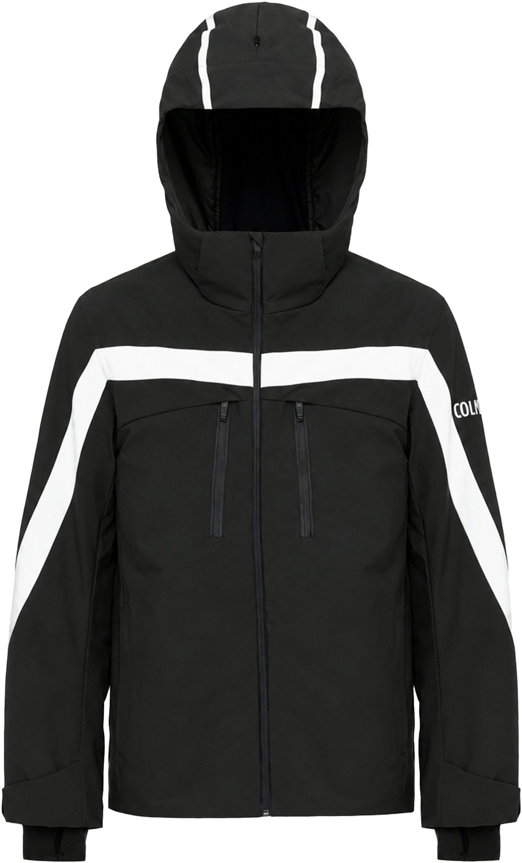 Mens Ski Jacket Ski Traditional Black Black White + Colmar