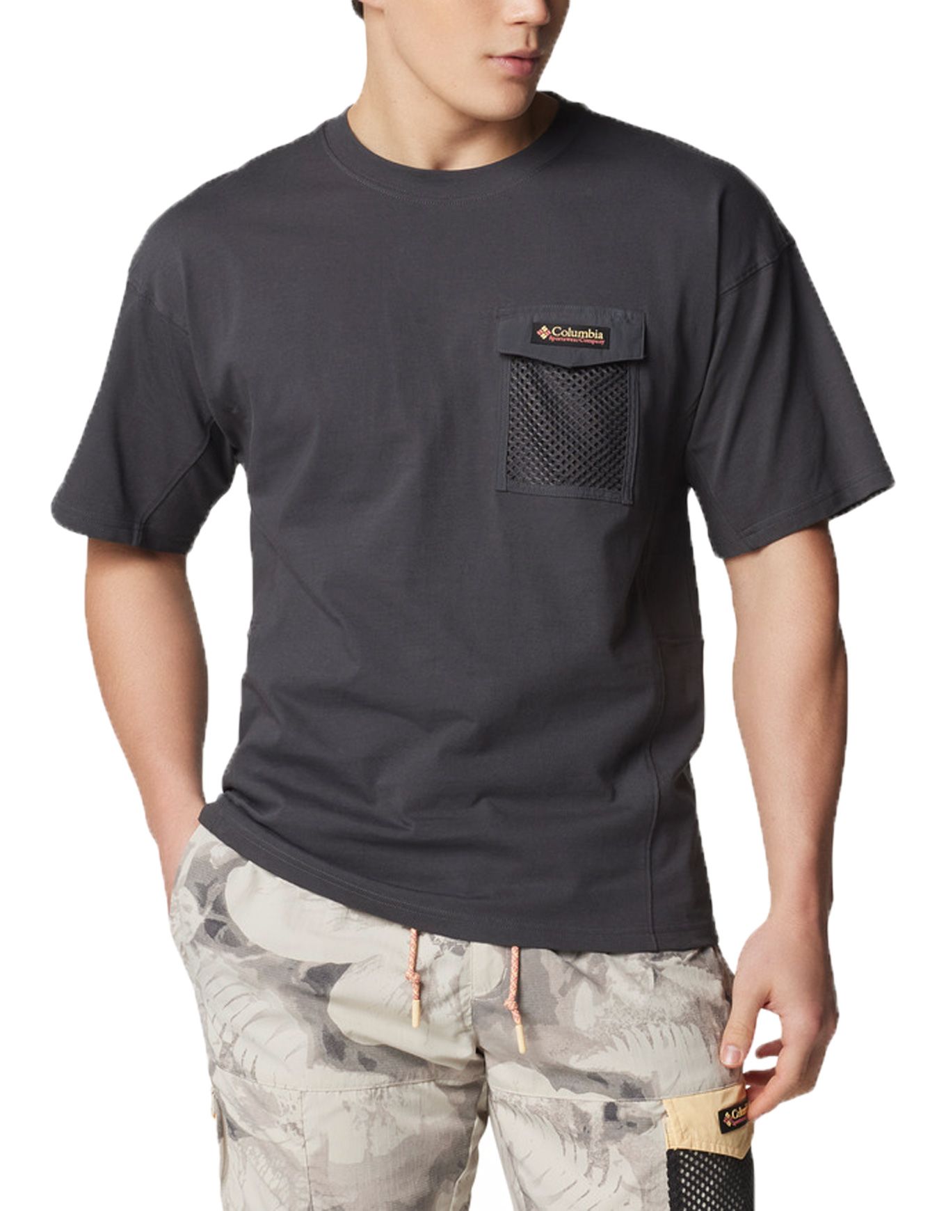 Painted Peak Knit SS Top Shark + Columbia