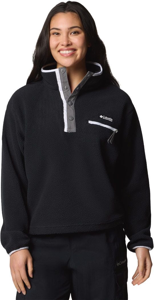 Columbia Helvetia II Cropped Half Snap Fleece Black Women's
