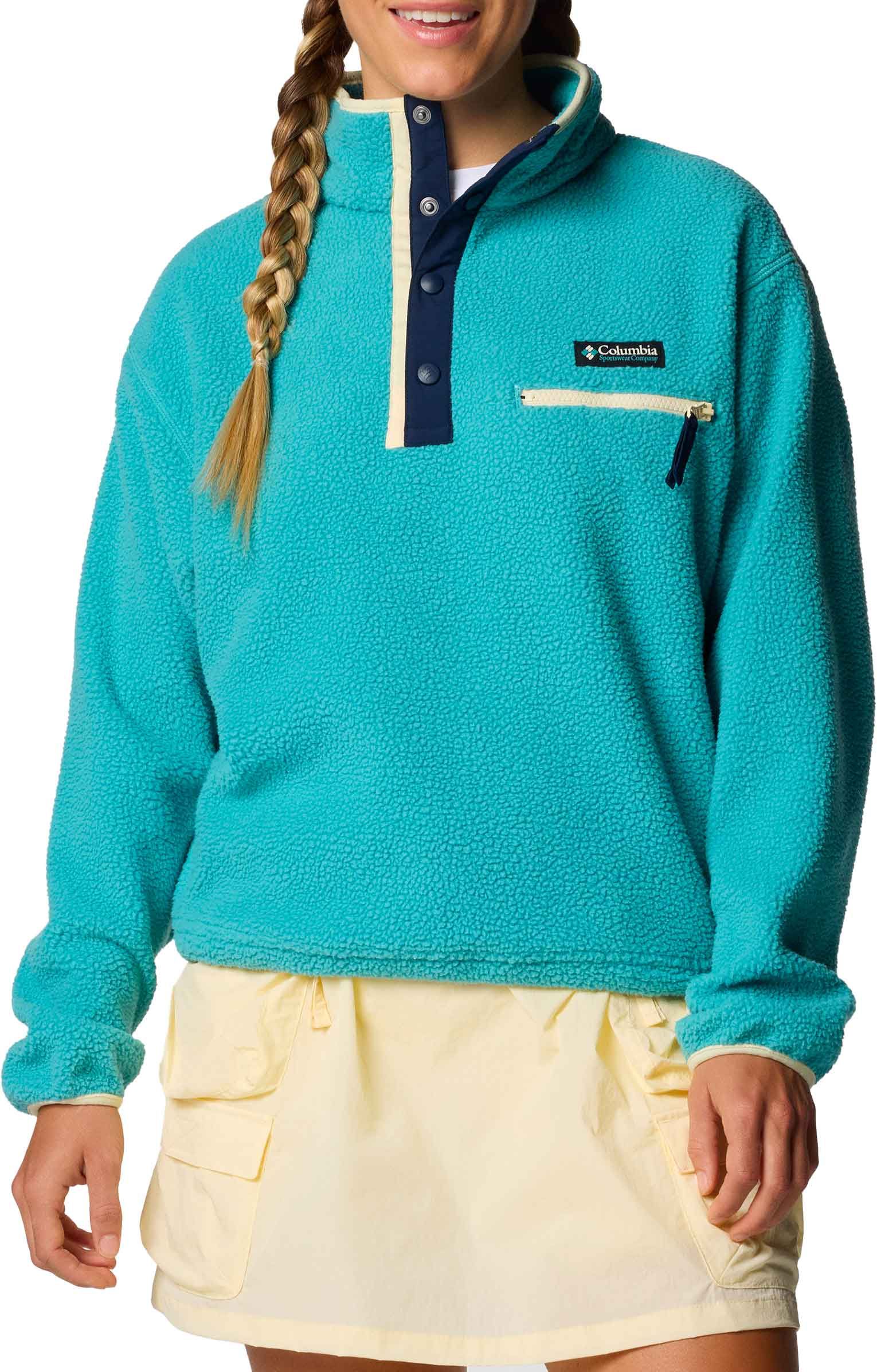 Helvetia II Cropped Half Snap Fleece Teal + Columbia