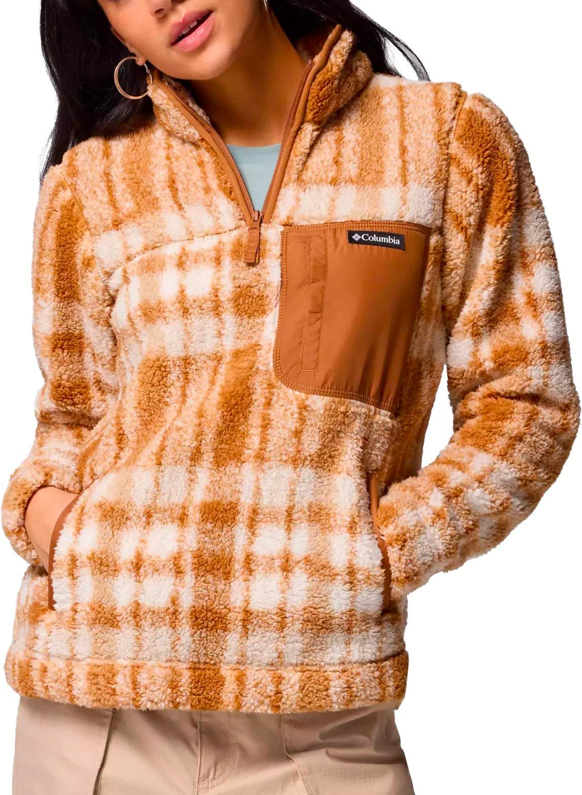 West Bend 1/4 Zip II Camel Brown Herringplaid + Columbia